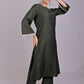 Bluesaanchi Women's Dark Green Kurti Pajama Set | Swadesiicart