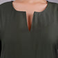 Bluesaanchi Women's Dark Green Kurti Pajama Set | Swadesiicart
