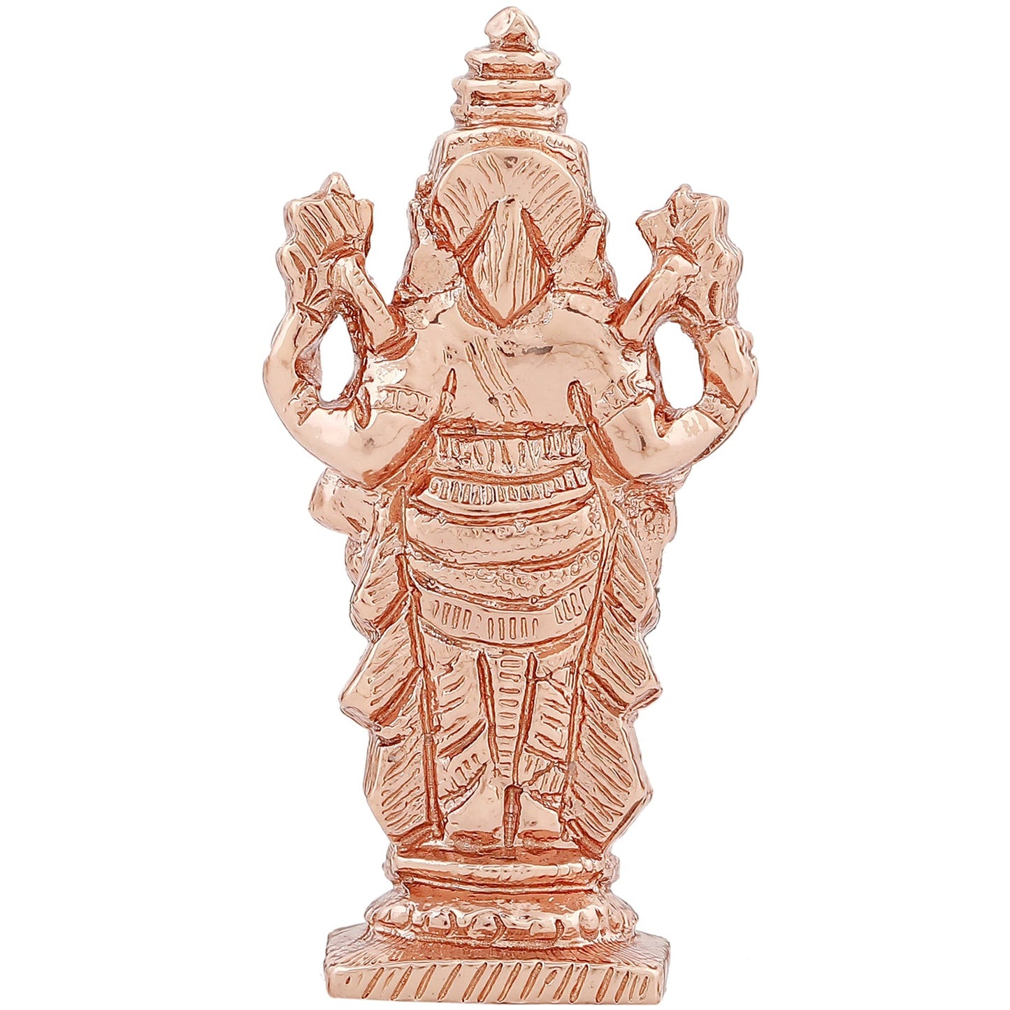Estele Pink/ Rose Gold-Polished Lord Tirupati Balaji Idol Showpiece for Pooja Mandir/ Home Decorative - Swadesiicart