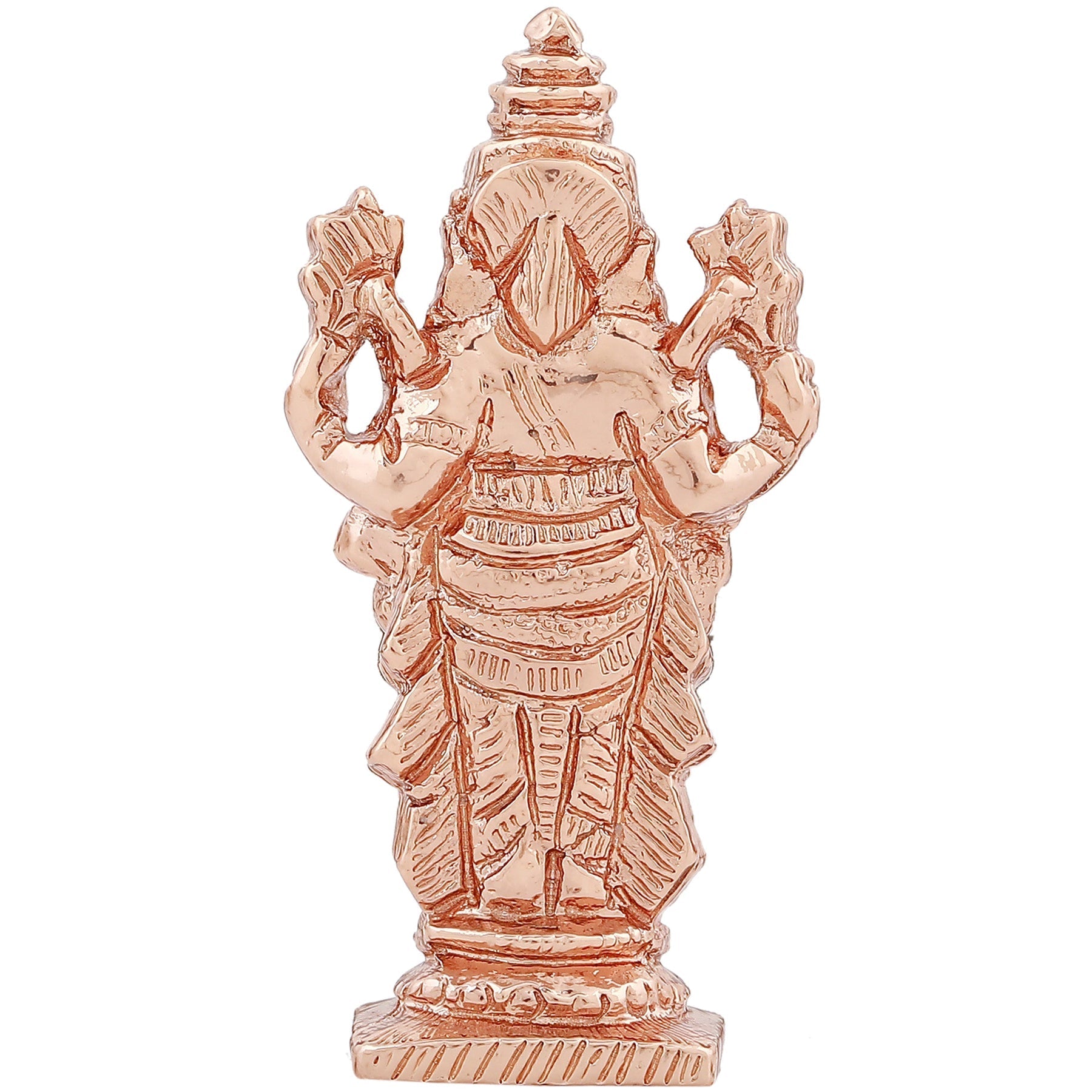 Estele Pink/ Rose Gold-Polished Lord Tirupati Balaji Idol Showpiece for Pooja Mandir/ Home Decorative - Swadesiicart