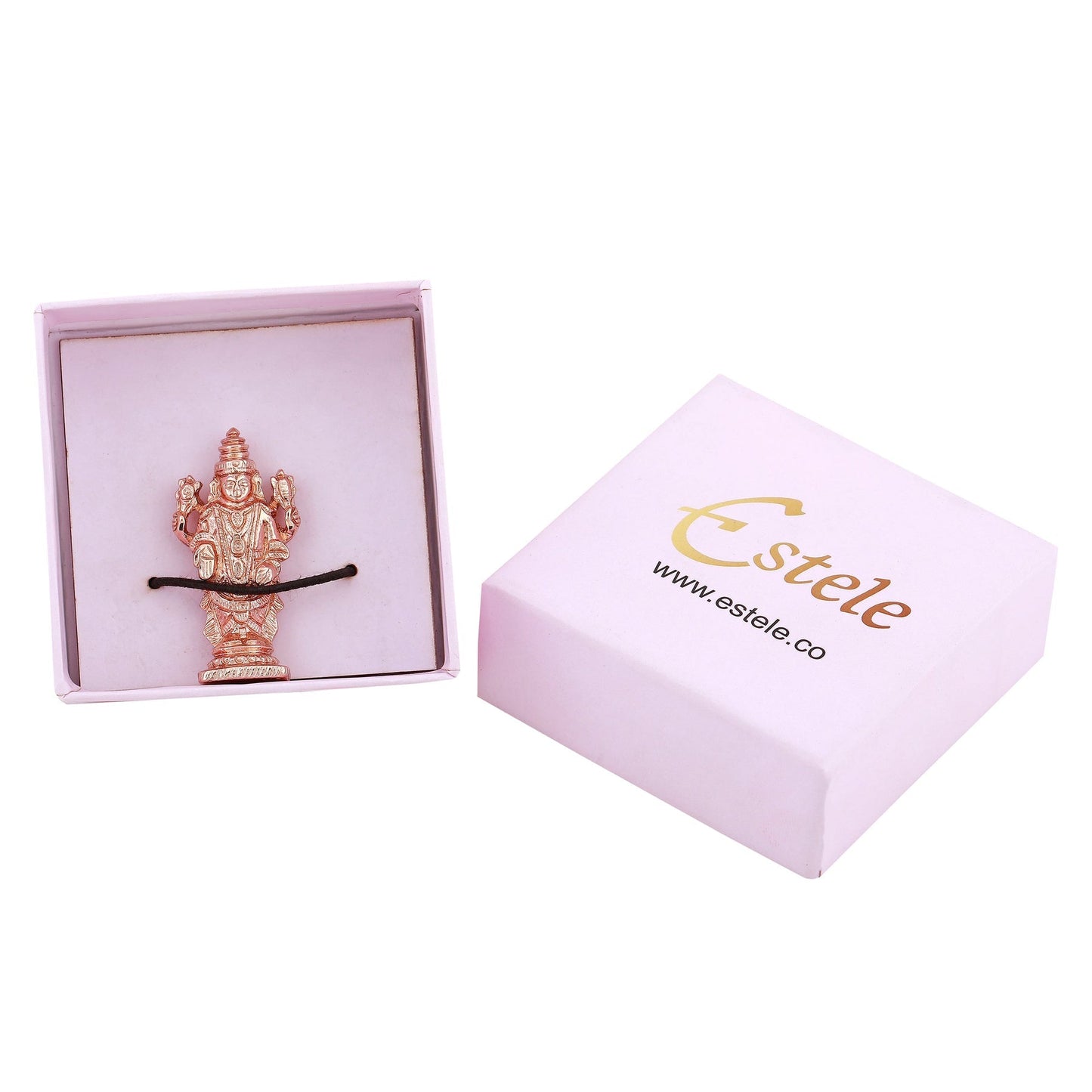 Estele Pink/ Rose Gold-Polished Lord Tirupati Balaji Idol Showpiece for Pooja Mandir/ Home Decorative - Swadesiicart