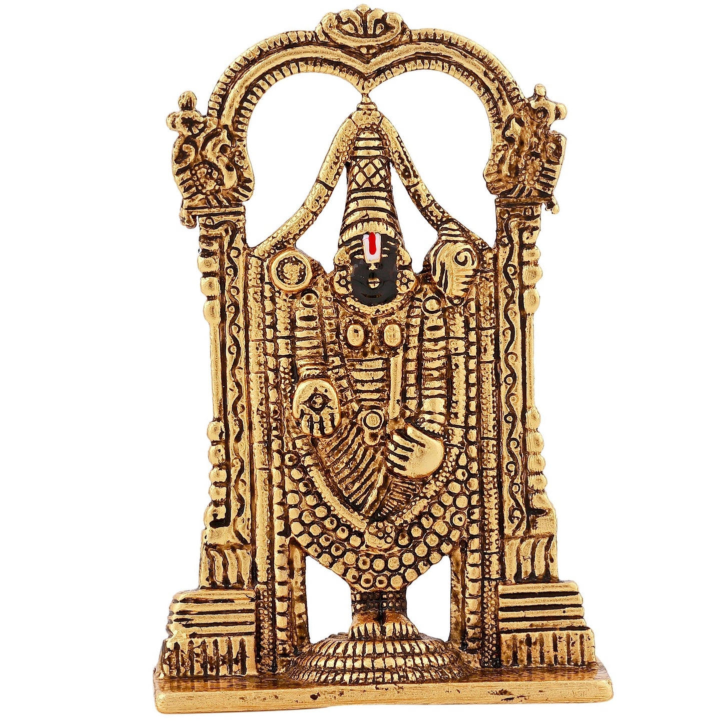 Estele Gold-Polished Lord Tirupati Balaji Idol Showpiece for Pooja Mandir/ Home Decorative - Swadesiicart