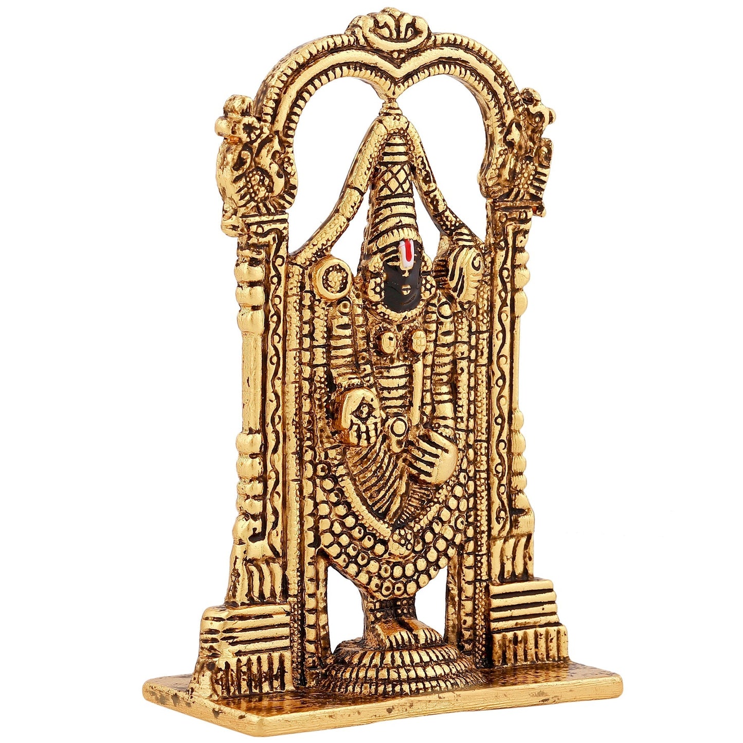 Estele Gold-Polished Lord Tirupati Balaji Idol Showpiece for Pooja Mandir/ Home Decorative - Swadesiicart