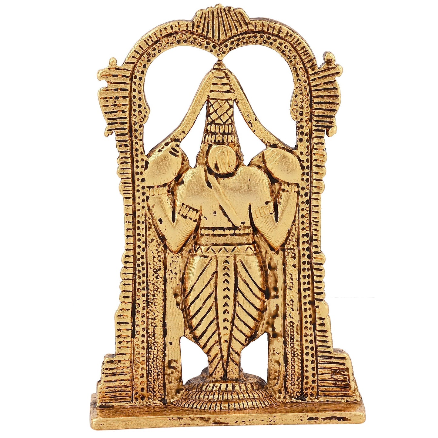 Estele Gold-Polished Lord Tirupati Balaji Idol Showpiece for Pooja Mandir/ Home Decorative - Swadesiicart