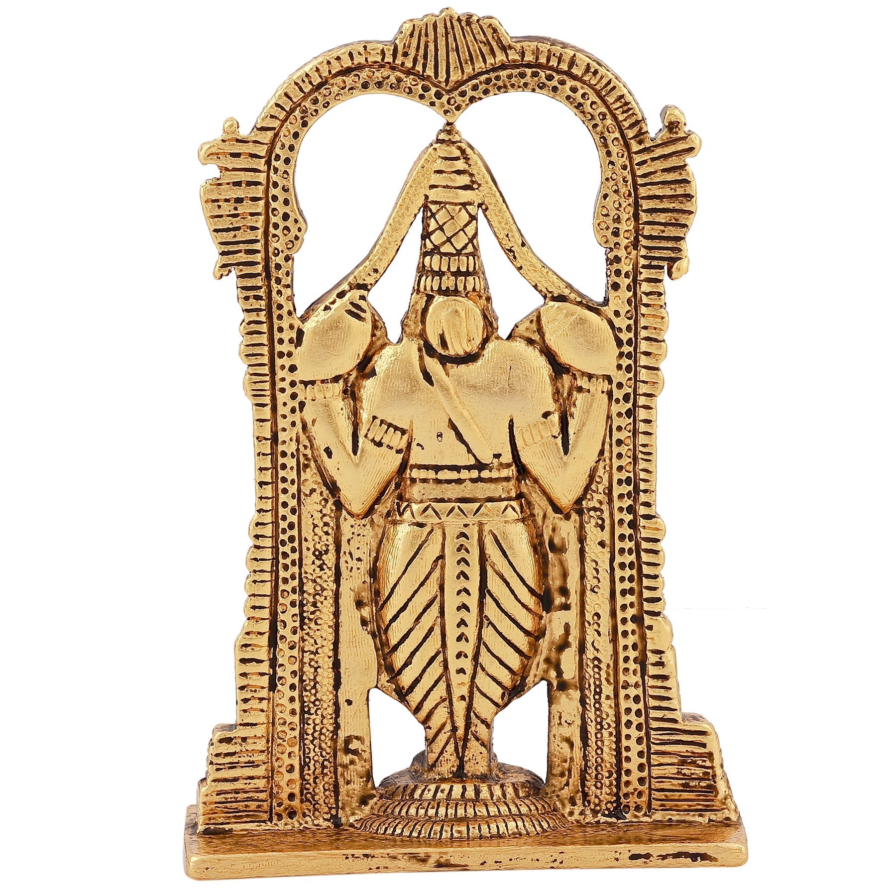 Estele Gold-Polished Lord Tirupati Balaji Idol Showpiece for Pooja Mandir/ Home Decorative - Swadesiicart