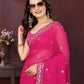Ai Fashion Pink Soft Georgette Embroidery Party Wear Saree