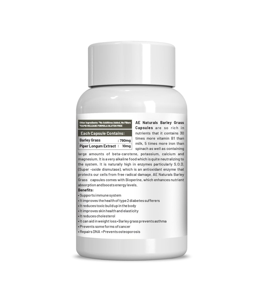 Ae Naturals Barley Grass Capsules - Swadesiicart