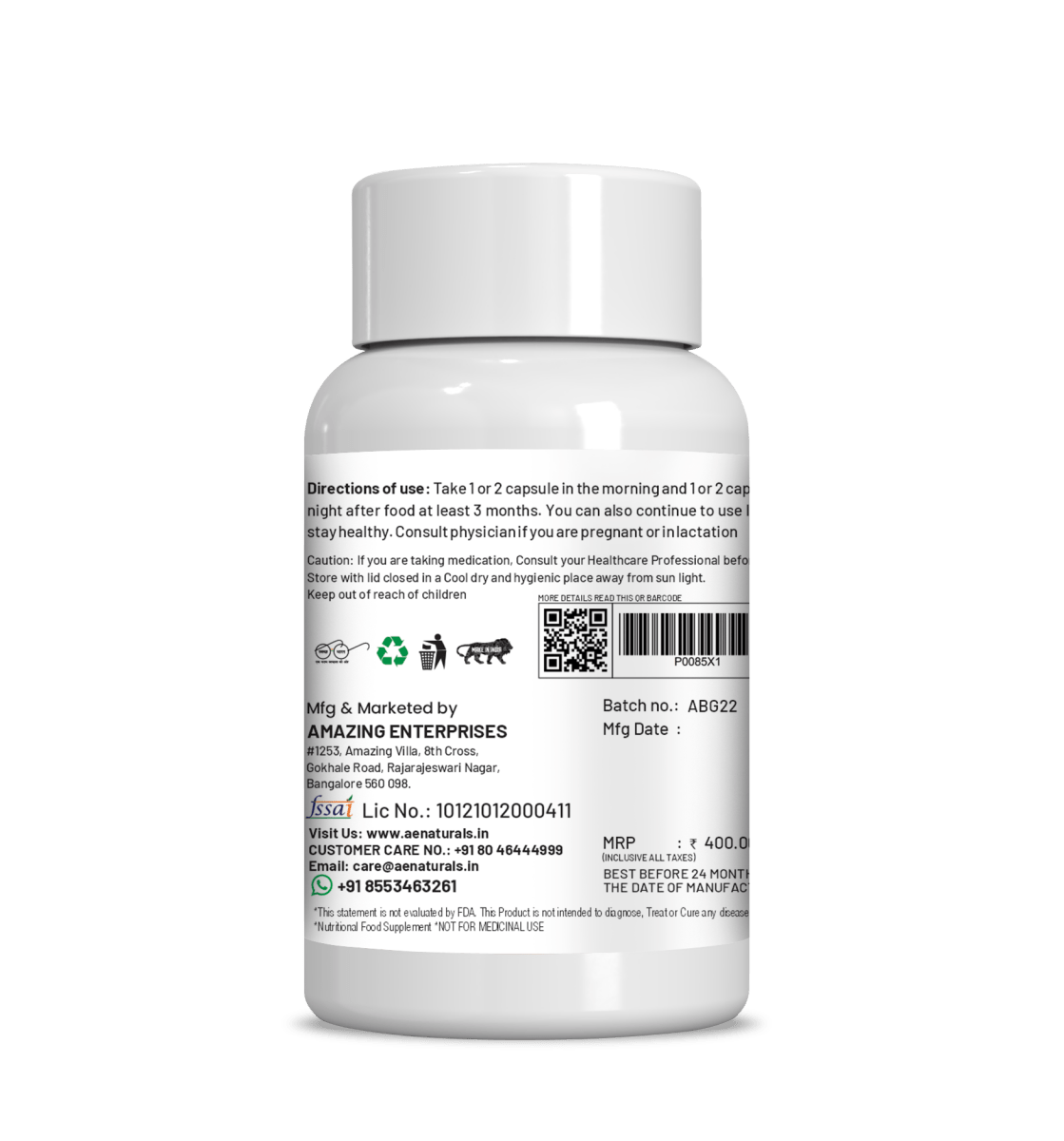Ae Naturals Barley Grass Capsules - Swadesiicart
