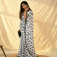 Vamsee Polka Dot Black & White Nylon Saree - Swadesiicart