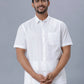 Ramraj Cotton Mens Half Sleeve Formal Poly Cotton White Shirt | Swadesiicart