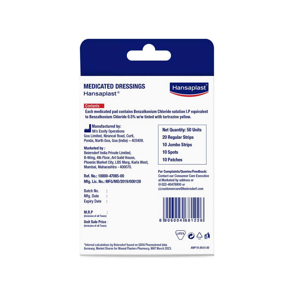 Hansaplast Antiseptic Plasters | Swadesiicart