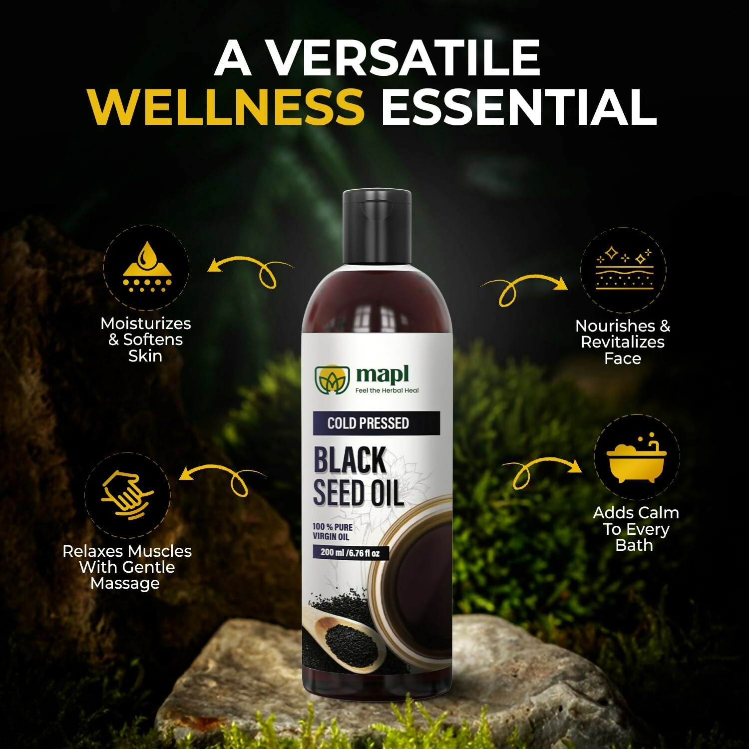 MAPL Organic Black Seed Oil Cold-Pressed | Swadesiicart