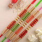 Set of 4 Pretty Pearls Rakhi and Kaju Katli Box | Swadesiicart