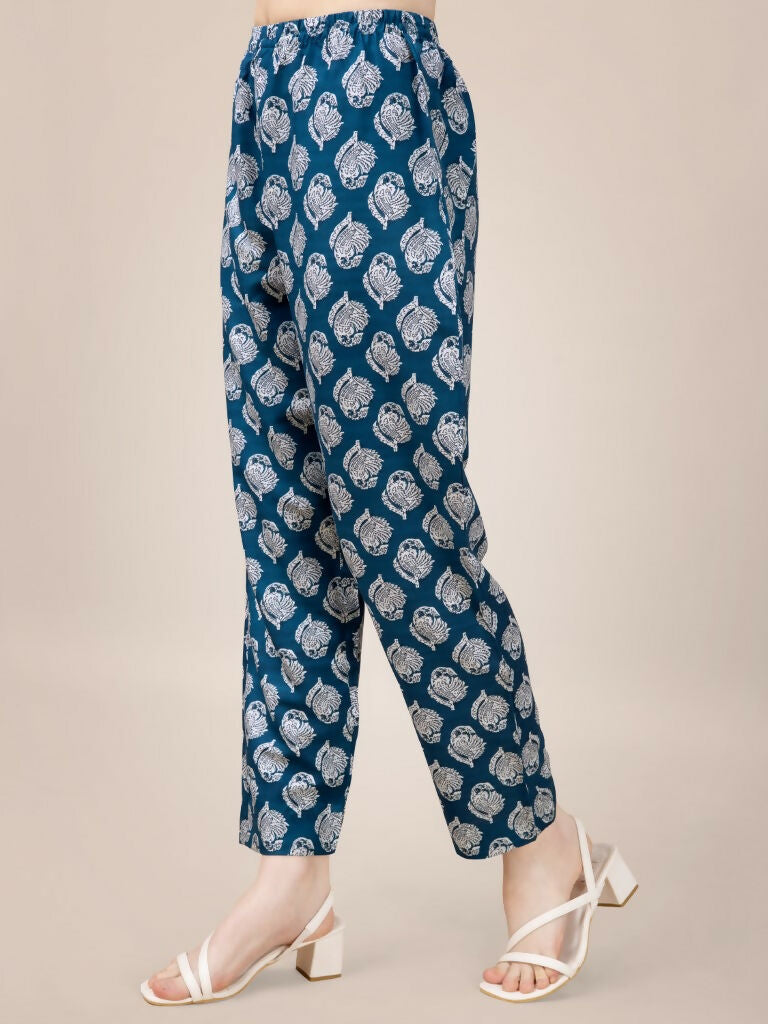 Jyoti Fashion Women's Morpich Rayon Print with Embroidery & Fancy Lace Work Kurta with Trouser & Dupatta | Swadesiicart