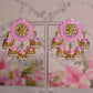 Pink Partywear Ethnic Jhumki Earrings By House of Ree - Swadesiicart