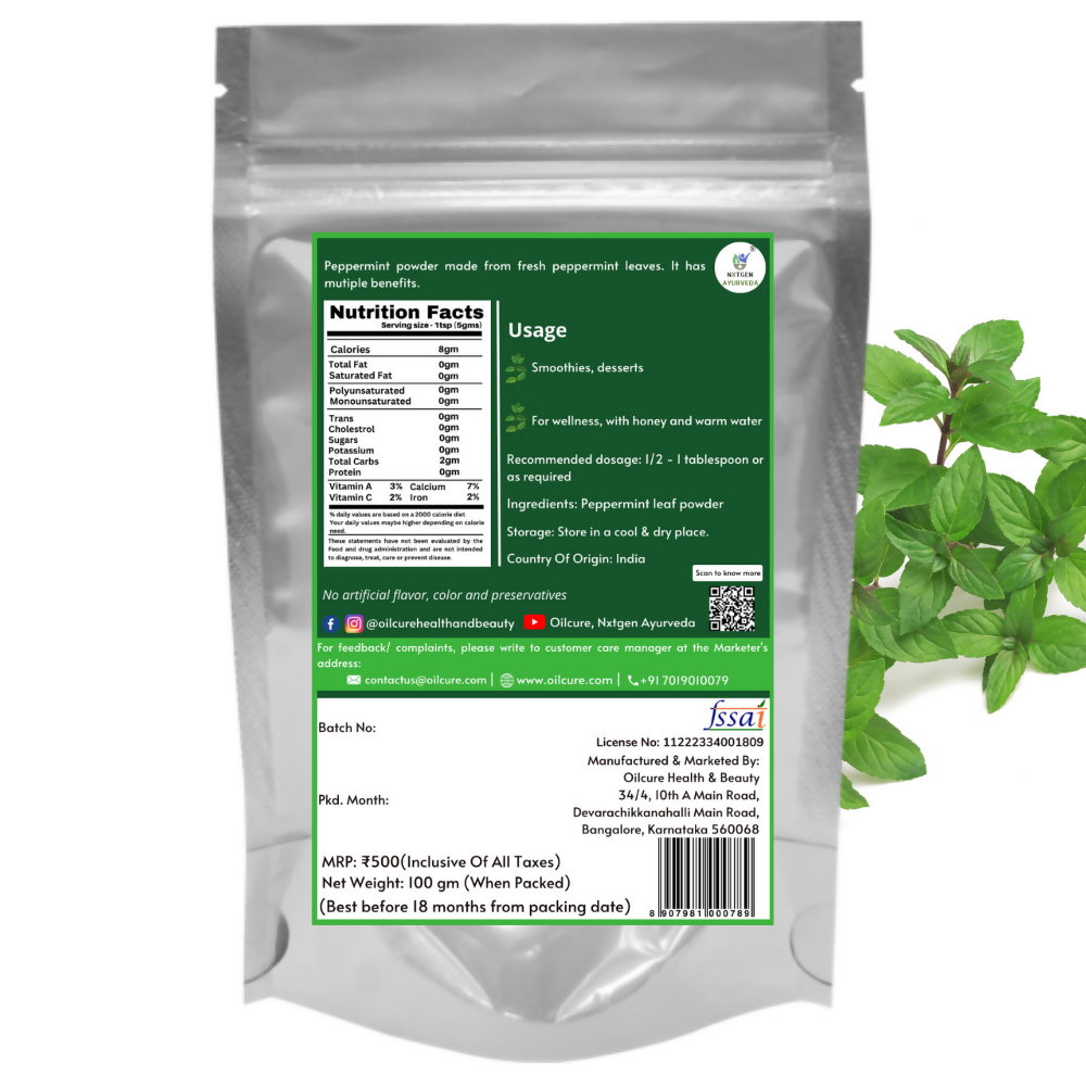 Nxtgen Ayurveda Peppermint Leaves Powder - Swadesiicart