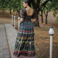 Jyoti Fashion Women's Black Heavy Digital Printed Pure Chanderi Anarkali Dress | Swadesiicart