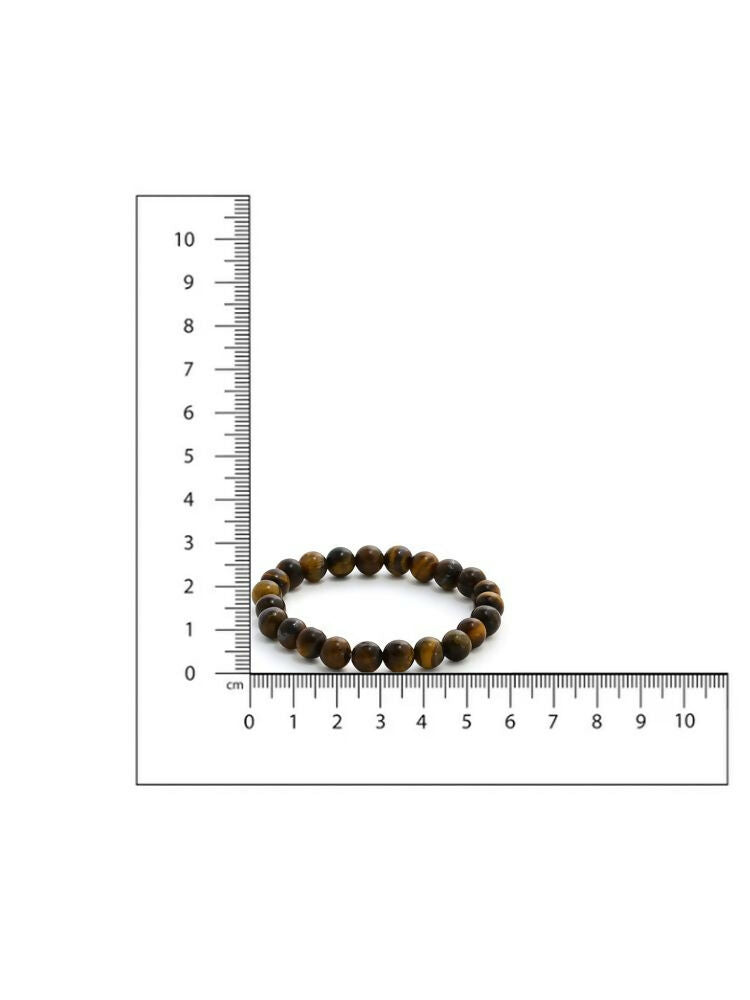 Tiger Eye Brown and Black Round crystal Beads Elastic Bracelet - Ruby Raang | Swadesiicart