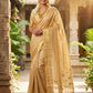 Anaita Beige Silk Saree With Blouse Piece