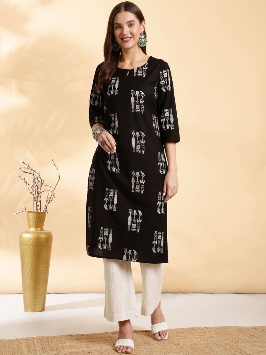 Anouk Women Printed Thread Work Kurta - Swadesiicart