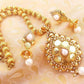 White Kemp Lakshmi Kasu Beaded Necklace Set