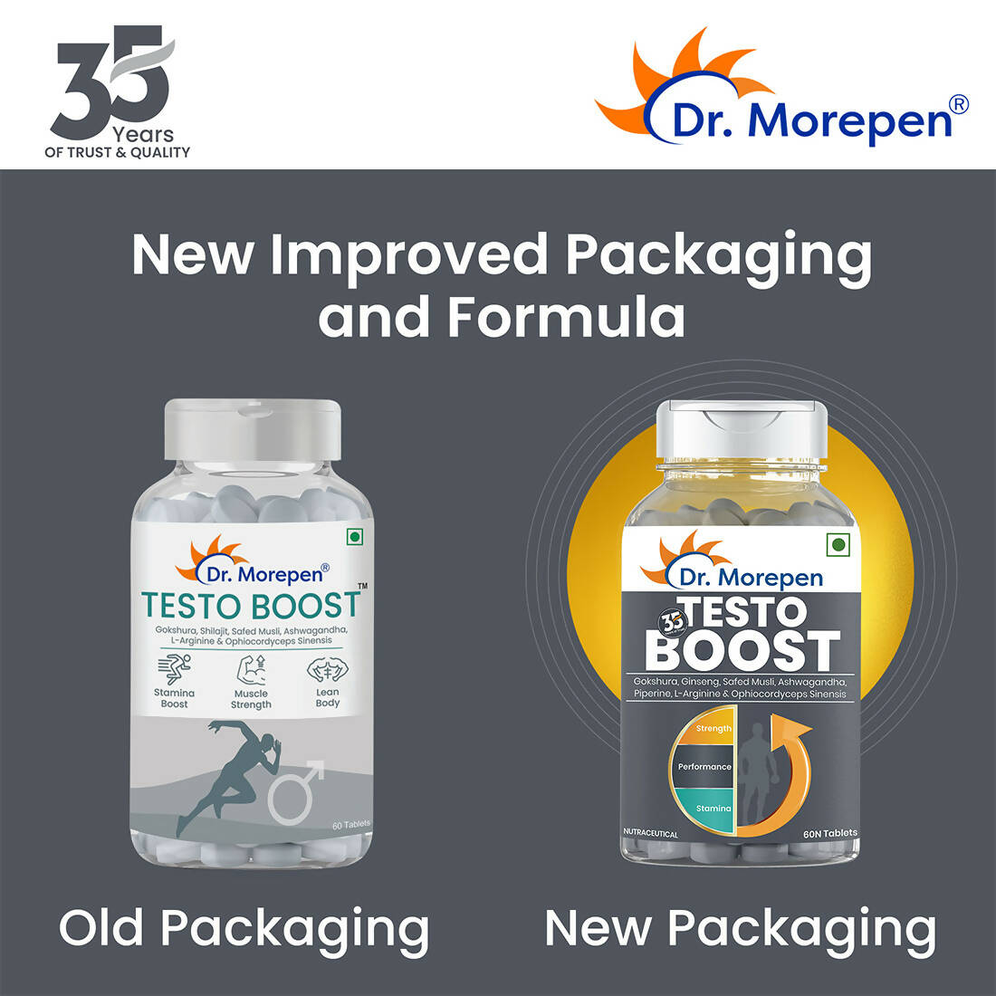 Dr. Morepen Testo Boost For Men | Increases Energy Stamina & Muscle Growth - Swadesiicart