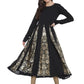 Ahalyaa Black Crepe Foil Printed Anarkali Kurta | Swadesiicart