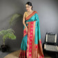 Joban Fashion Sea Green Banarasi Soft Silk Woven Butti Saree | Swadesiicart