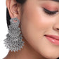 NVR Women Silver Toned Contemporary Drop Earrings | Swadesiicart