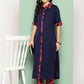 Ahalyaa Womens Kurta Set - Navy Blue | Swadesiicart