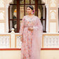 Vaasva Women White Organza Floral Print & Embroidered Anarkali Kurta, Pant & Dupatta set | Swadesiicart