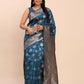 Astita Banarasi Silk Teal Blue Saree | Swadesiicart