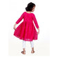 Akarshan viscose Lukhnowi Chikankari Anarkali kurta with leggings - Pink | Swadesiicart