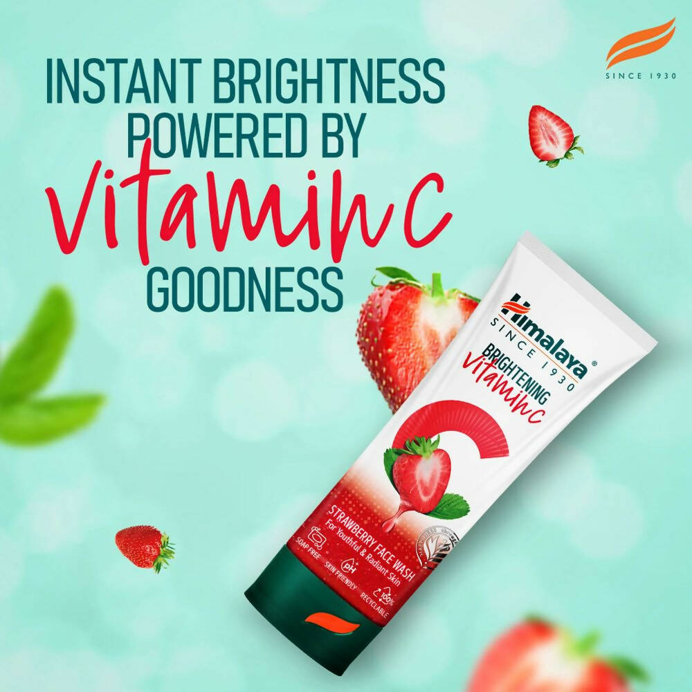 Himalaya Herbals Brightening Vitamin C Strawberry Face Wash - Swadesiicart