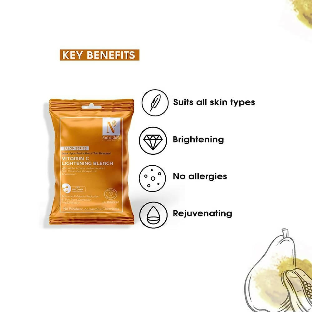 NutriGlow Advanced Organics Vitamin C Bleach (6 in 1) - Swadesiicart