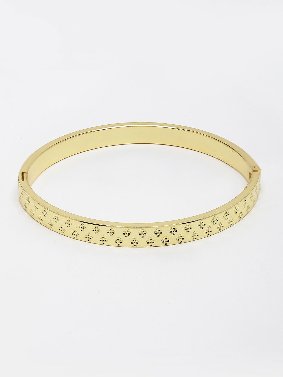 NVR Men's Gold-Polished Stainless Steel Kada Bracelet - Swadesiicart