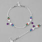 VOJ Set of 2 Mutli Color Meenakari Anklet - Swadesiicart