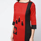 Aniyah Cotton Red Color Stylish Block Straight Kurta (AN-107K) - Swadesiicart