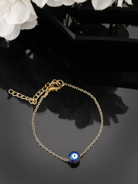 NVR Women Gold-Toned Evil Eye Rakhi With Roli Chawal - NR Retail-NVR
