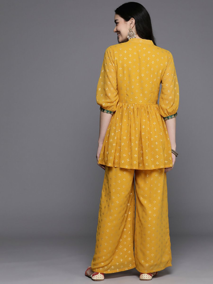 Ahalyaa Women's Traditional Wear Co-ods - Mustard - Swadesiicart