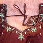 Kia Fashions Maroon Cotton Silk Hand Embroidered Readymade Blouse - Swadesiicart