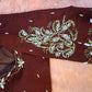 Kia Fashions Maroon Cotton Silk Hand Embroidered Readymade Blouse - Swadesiicart