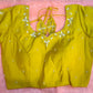 Kia Fashions Mustard Yellow Cotton Silk Hand Embroidered Readymade Blouse - Swadesiicart