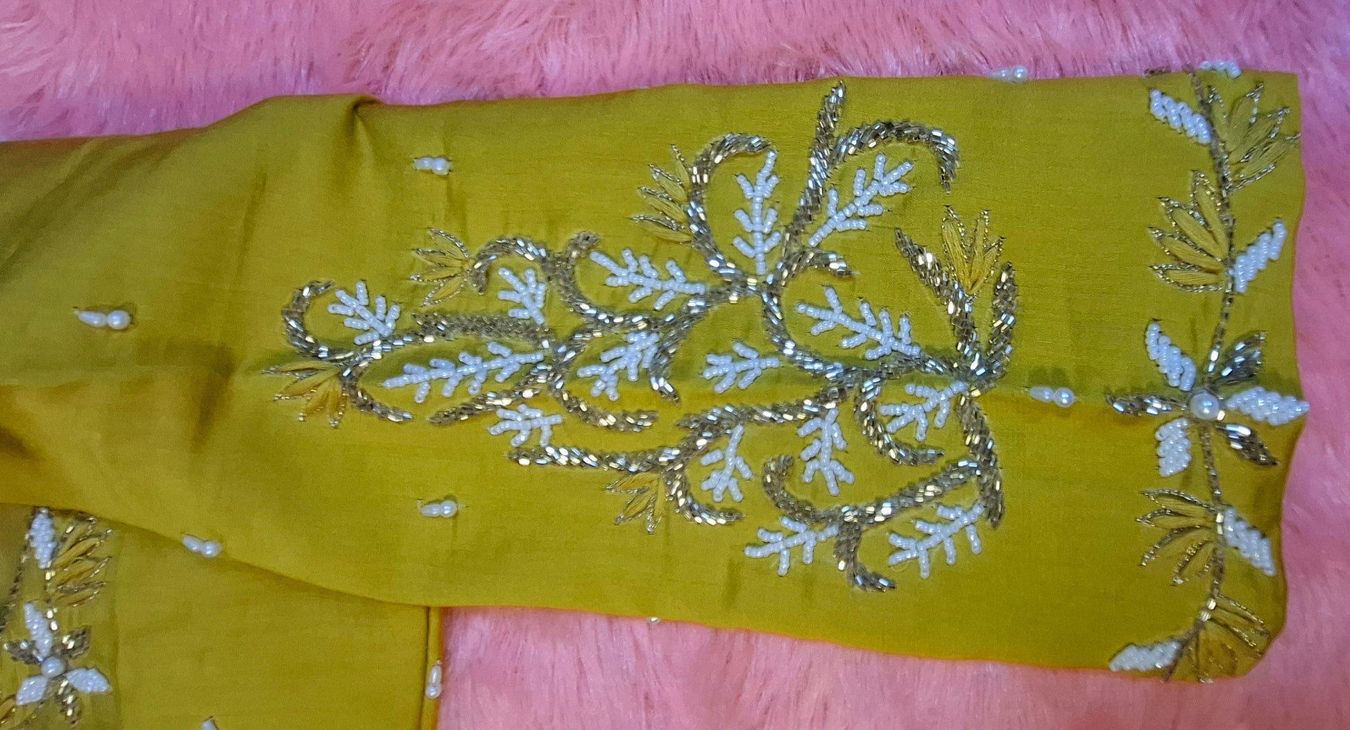 Kia Fashions Mustard Yellow Cotton Silk Hand Embroidered Readymade Blouse - Swadesiicart