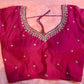 Kia Fashions Hot Pink Cotton Silk Hand Embroidered Readymade Blouse - Swadesiicart