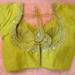 Kia Fashions Mustard Yellow Cotton Silk Hand Embroidered Readymade Blouse - Swadesiicart