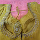 Kia Fashions Mustard Yellow Cotton Silk Hand Embroidered Readymade Blouse - Swadesiicart