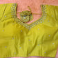 Kia Fashions Mustard Yellow Cotton Silk Hand Embroidered Readymade Blouse - Swadesiicart