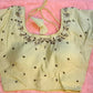 Kia Fashions Beige Cotton Silk Hand Embroidered Readymade Blouse - Swadesiicart