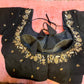 Kia Fashions Black Cotton Silk Hand Embroidered Readymade Blouse - Swadesiicart